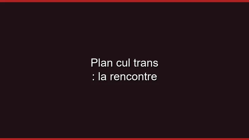 Plan cul trans : la rencontre
